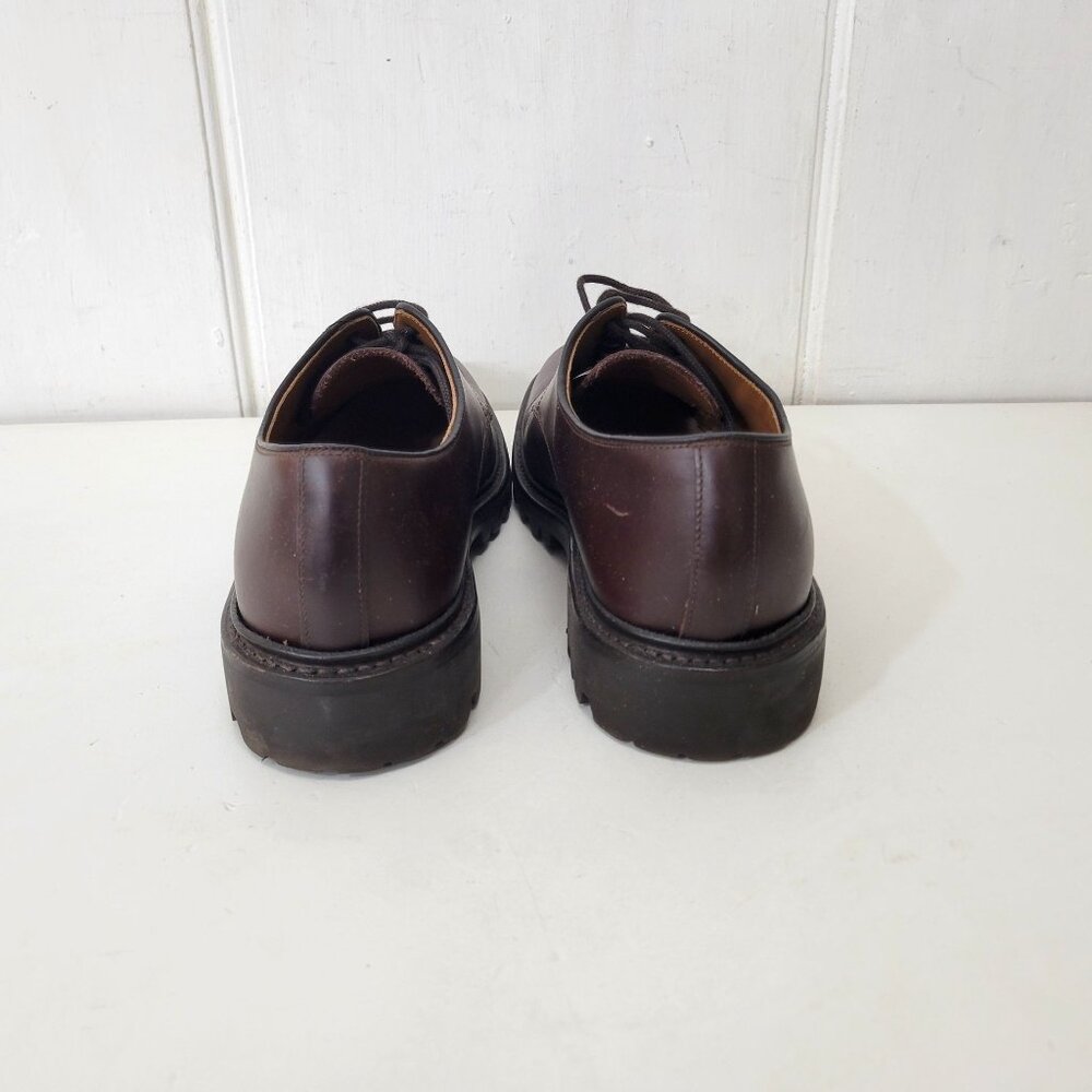 J.Crew Men's Brown Leather Derby Shoes With Vibram Soles Size 9 - Picture 6 of 10